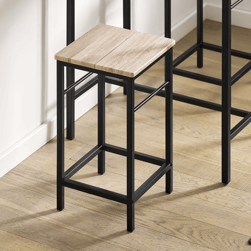 Conjunto Mesa de bar alta e 2 bancos Mesa de jantar de estilo industrial, 2 cadeiras OGT10-N SoBuy PT