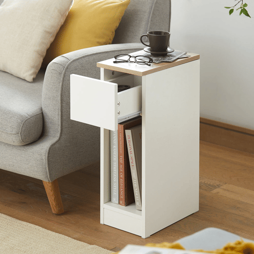 SoBuy Mesa de apoio Mesa de cabeceira com 1 gaveta Mesa de sala de jantar FBT111-WN