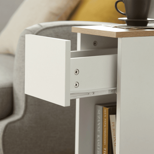 SoBuy Mesa de apoio Mesa de cabeceira com 1 gaveta Mesa de sala de jantar FBT111-WN