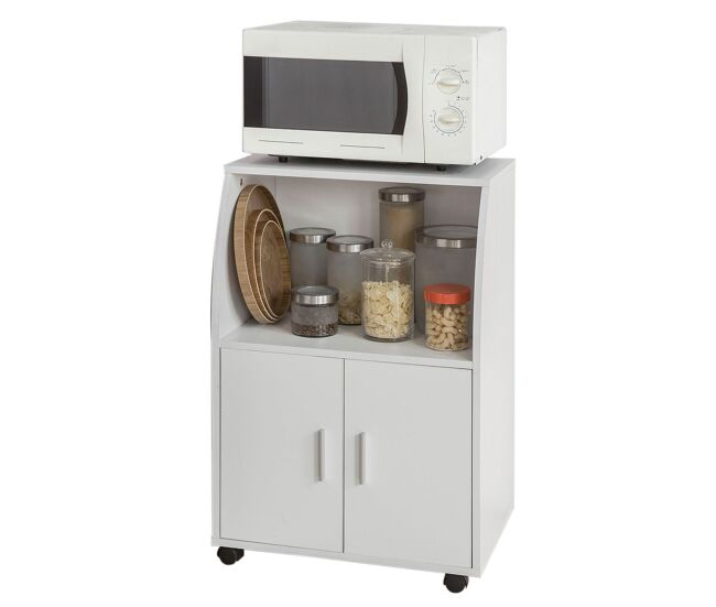 Aparador auxiliar bajo de cocina para microondas,con 2 puertas y 1 estante frg241-w sobuy es
