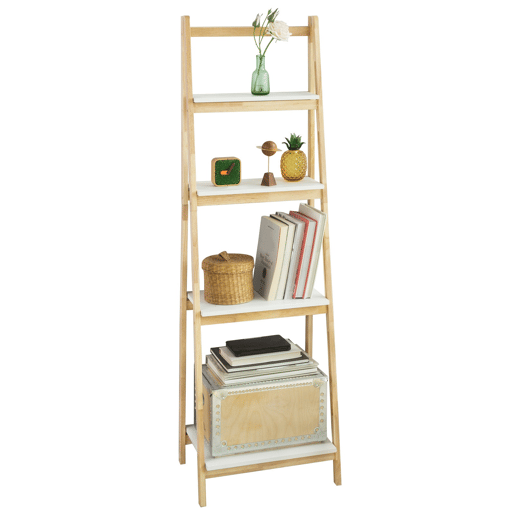 Estante moderna com níveis, estante de livros, prateleira de parede, prateleira dobrável de 4 níveis, FRG162-N SoBuy PT