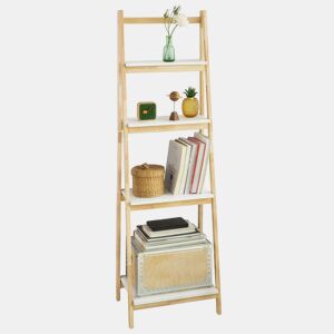 Estante moderna com níveis, estante de livros, prateleira de parede, prateleira dobrável de 4 níveis, FRG162-N SoBuy PT