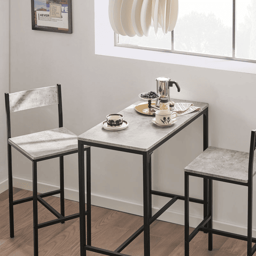 Conjunto de mesa de bar alta e 2 bancos com encostos Mesa de jantar de estilo industrial OGT03-HG SoBuy PT
