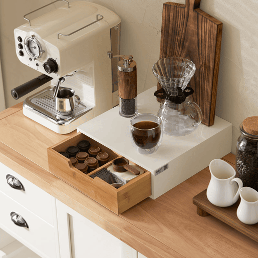 Suporte para café, cápsulas de café ou saquetas de chá, com 1 gaveta FRG179-WN SoBuy PT