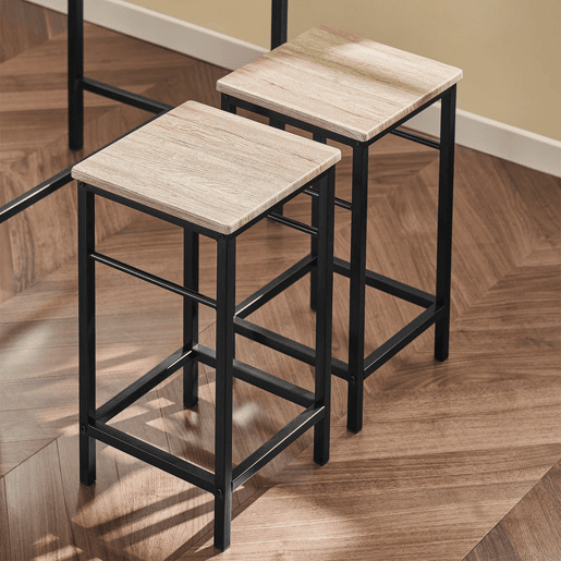 Conjunto de mesa de bar alta e 4 bancos estilo industrial 4 cadeiras OGT11-N SoBuy