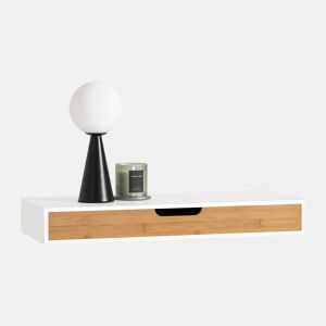 Prateleira de parede com gaveta, Prateleira de estilo moderno para sala de estar FRG93-WN SoBuy PT