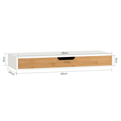 Prateleira de parede com gaveta, Prateleira de estilo moderno para sala de estar FRG93-WN SoBuy PT