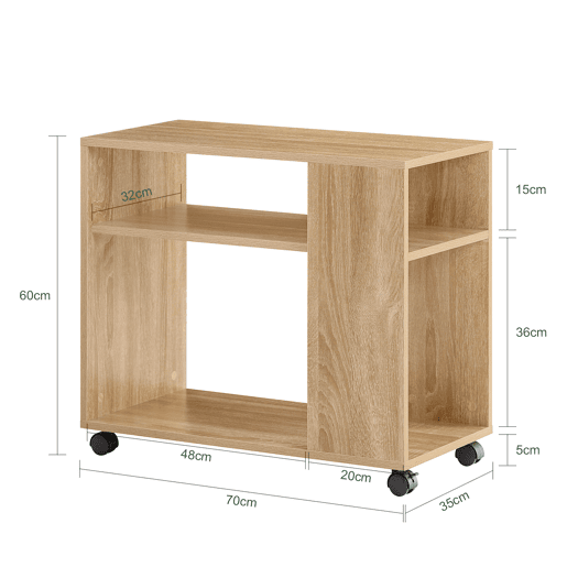 SoBuy Mesa de centro, Mesa de centro, Mesa de centro sobre rodas em design moderno com prateleira FBT34-N