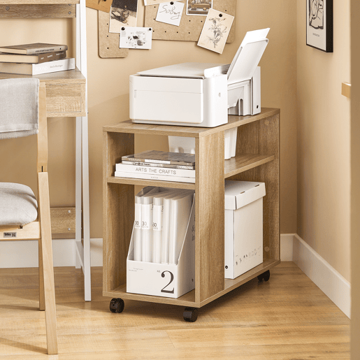 SoBuy Mesa de centro, Mesa de centro, Mesa de centro sobre rodas em design moderno com prateleira FBT34-N