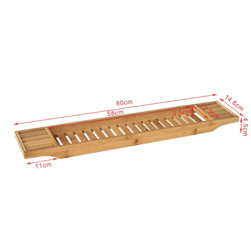 Bandeja de banho em bambu, prateleira de casa de banho com suporte para livros, iPad e telemóvel FRG212-N SoBuy PT