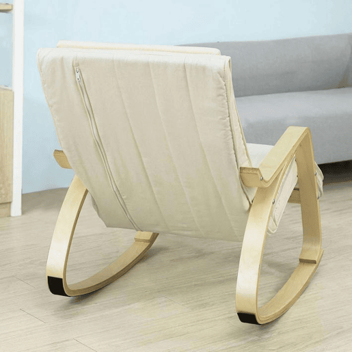 Cadeira de relaxamento, cadeira de baloiço (apoio de pernas ajustável), cadeira de relaxamento FST16-W SoBuy PT