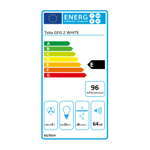 Extrator Convencional Teka GFG-2 BLANCO 55 cm 329 m3h 63 dB 180W