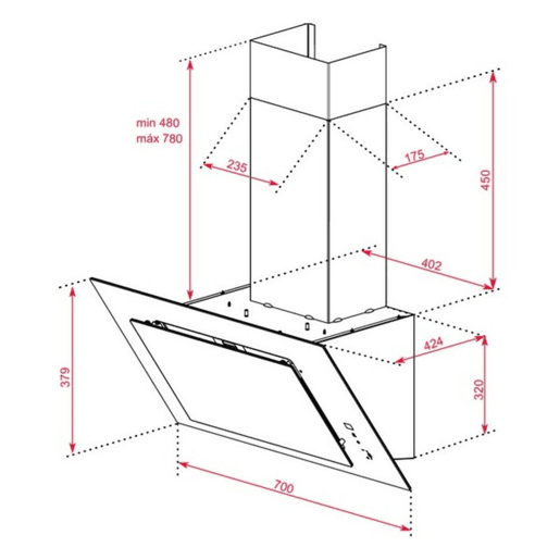 Extrator Convencional Teka 112930042 70 cm 700 m3h 61 dB 280W Branco A+