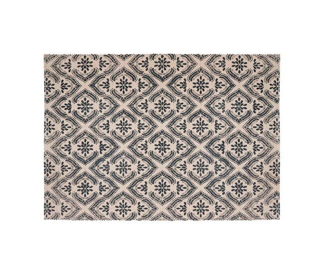 Alfombra atmosphera negro beige algodón multicolor 60 x 90 cm