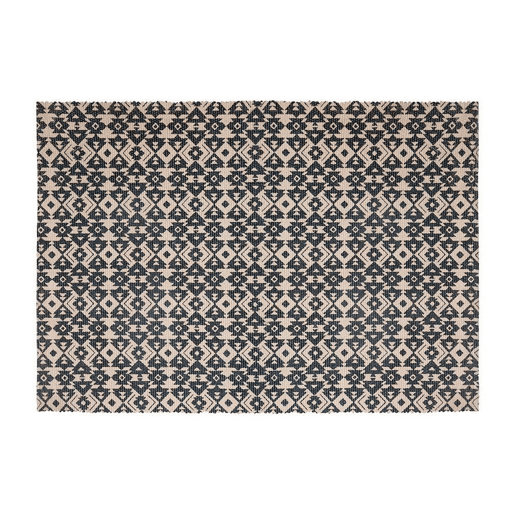 Tapete Atmosphera Preto Bege Algodão Multicolor 60 x 90 cm
