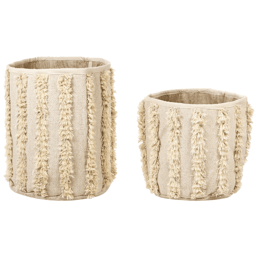 Conjunto de 2 cestos KAKKI Algodão Creme