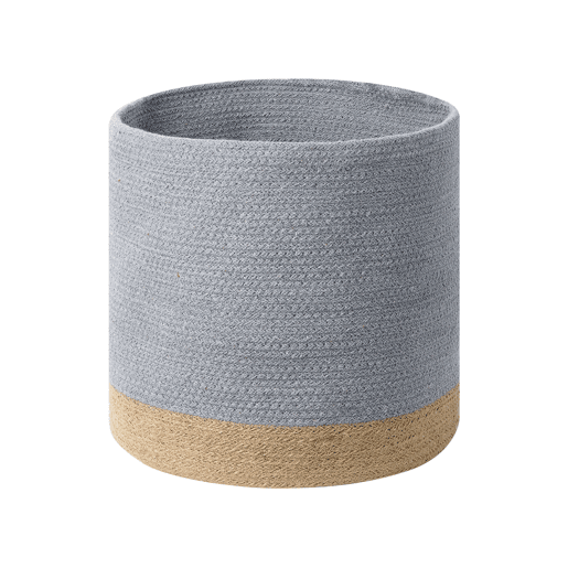 Conjunto de 3 cestos BASIMA Algodão Cinzento