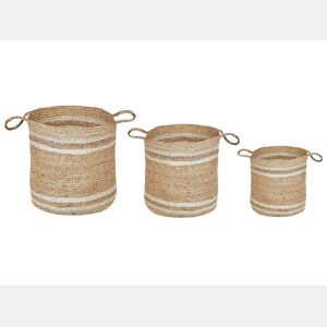 Conjunto de 3 cestos ZHOB Juta Natural