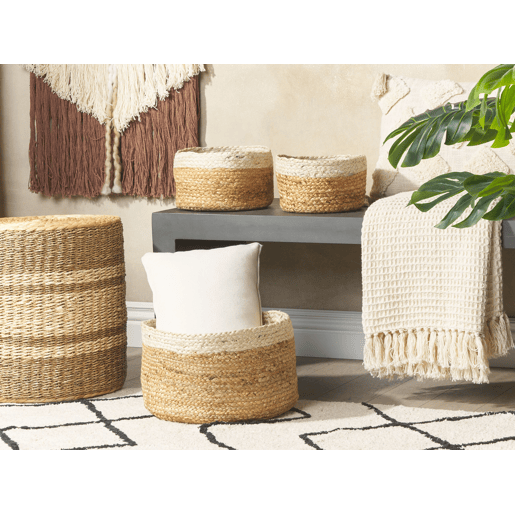Conjunto de 3 cestos TAJORI Juta Natural
