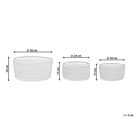 Conjunto de 3 cestos TAJORI Juta Natural