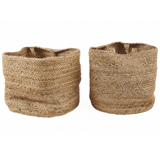 Conjunto de 2 cestos KAELLA Juta Cor de areia Conjunto de 2 cestos KAELLA Juta Cor de areia