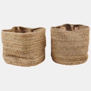 Conjunto de 2 cestos KAELLA Juta Cor de areia