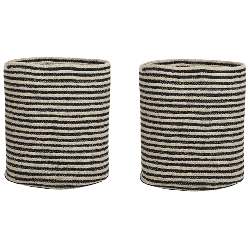 Conjunto de 2 cestos YERKOY Algodão Preto Conjunto de 2 cestos YERKOY Algodão Preto