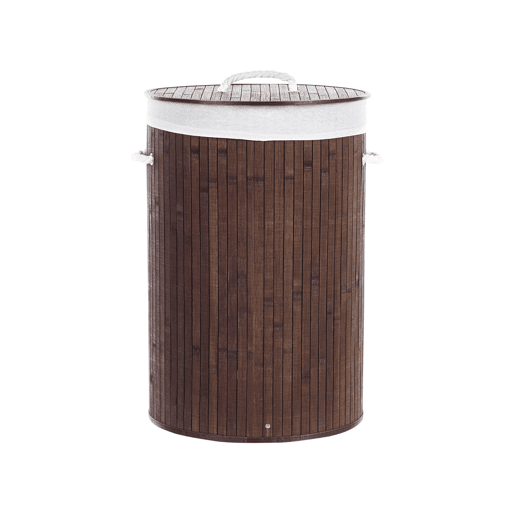 Cesto SANNAR Madeira de bambu Castanho escuro Cesto SANNAR Madeira de bambu Castanho escuro
