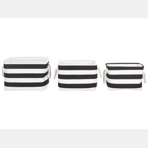 Conjunto de 3 cestos DARQAB Algodão PretoBranco