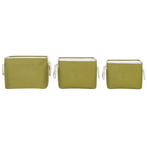 Conjunto de 3 cestos DARQAB Algodão Verde-oliva Conjunto de 3 cestos DARQAB Algodão Verde-oliva