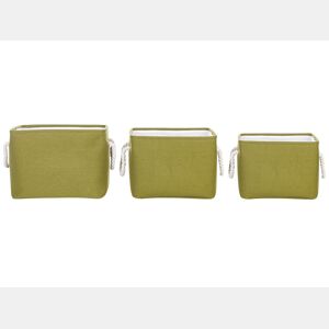 Conjunto de 3 cestos DARQAB Algodão Verde-oliva