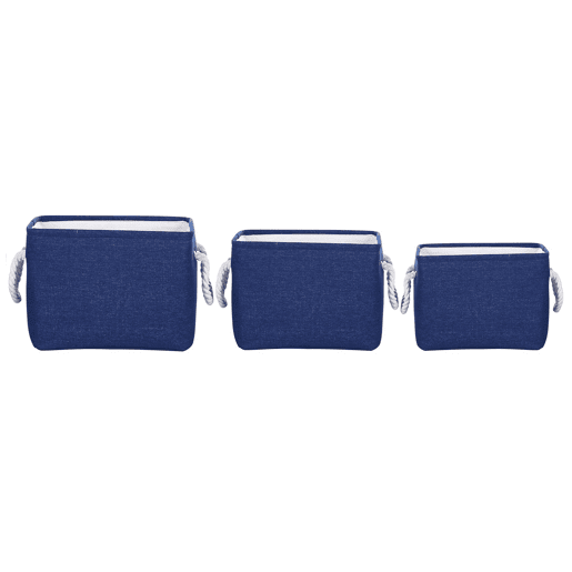 Conjunto de 3 cestos DARQAB Algodão Azul marinho