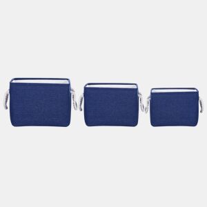 Conjunto de 3 cestos DARQAB Algodão Azul marinho