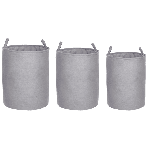 Conjunto de 3 cestos ARCHA Algodão Cinzento Conjunto de 3 cestos ARCHA Algodão Cinzento