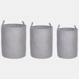 Conjunto de 3 cestos ARCHA Algodão Cinzento
