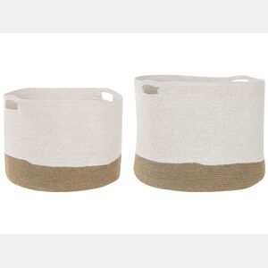 Conjunto de 2 cestos KAHAN Algodão Branco