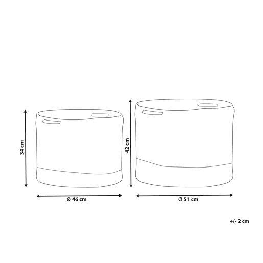 Conjunto de 2 cestos KAHAN Algodão Branco Conjunto de 2 cestos KAHAN Algodão Branco