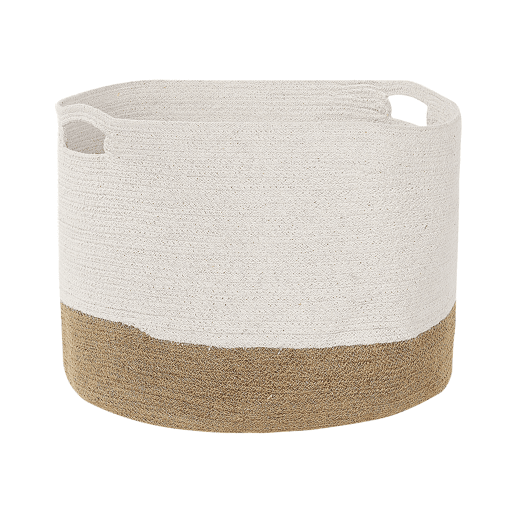 Conjunto de 2 cestos KAHAN Algodão Branco Conjunto de 2 cestos KAHAN Algodão Branco