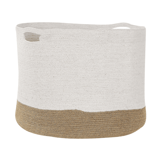 Conjunto de 2 cestos KAHAN Algodão Branco Conjunto de 2 cestos KAHAN Algodão Branco