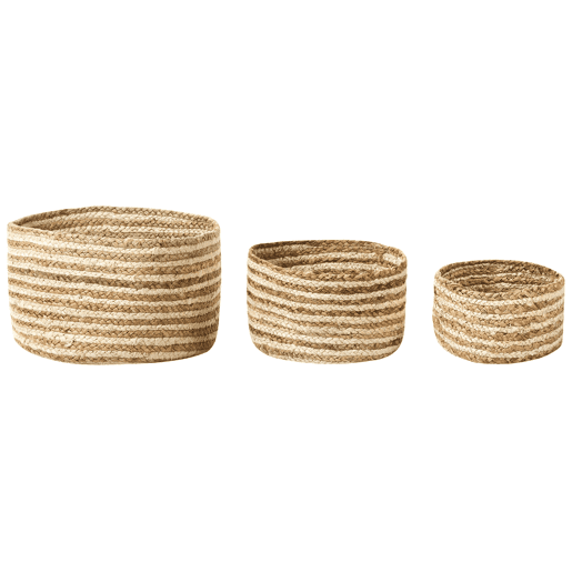 Conjunto de 3 cestos KAHU Juta Natural