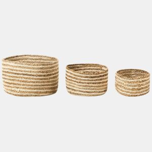 Conjunto de 3 cestos KAHU Juta Natural
