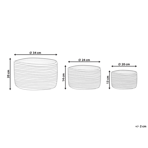 Conjunto de 3 cestos KAHU Juta Natural