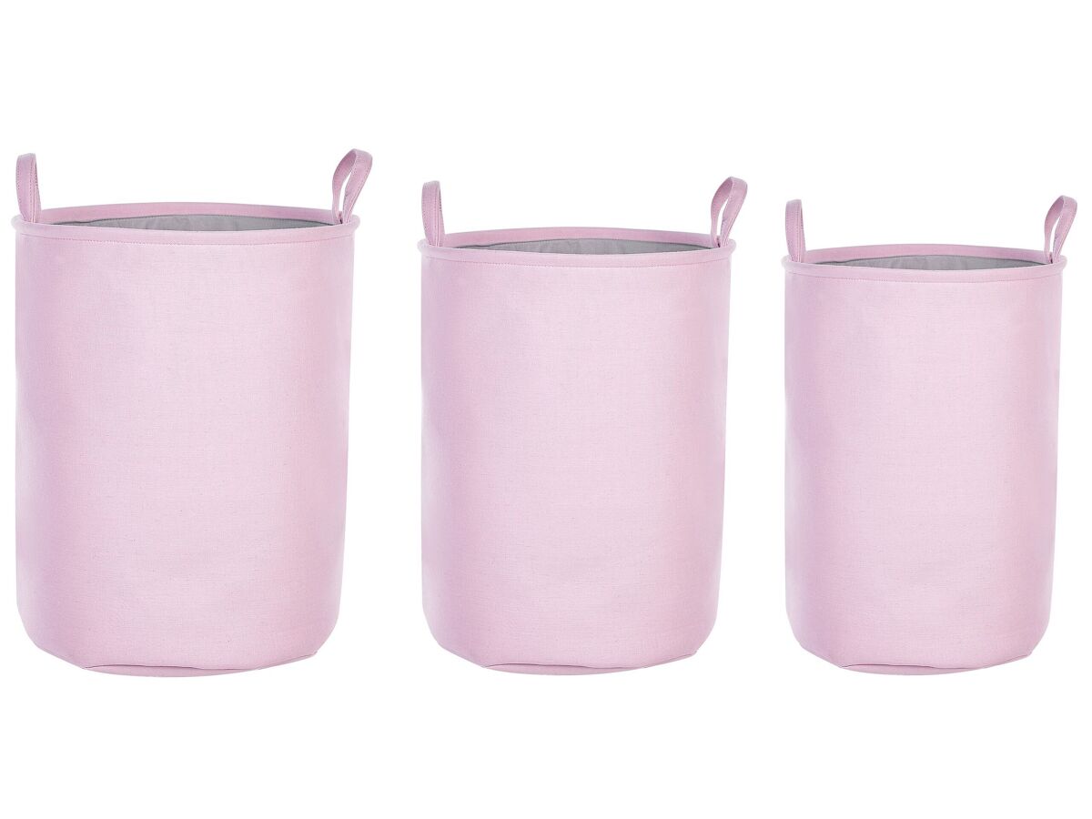 Conjunto de 3 cestas ARCHA Algodón Rosa - Conforama