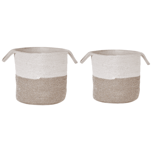 Conjunto de 2 cestos PAZHA Algodão Creme Conjunto de 2 cestos PAZHA Algodão Creme