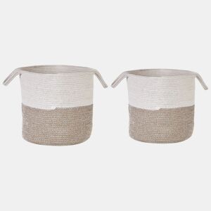 Conjunto de 2 cestos PAZHA Algodão Creme
