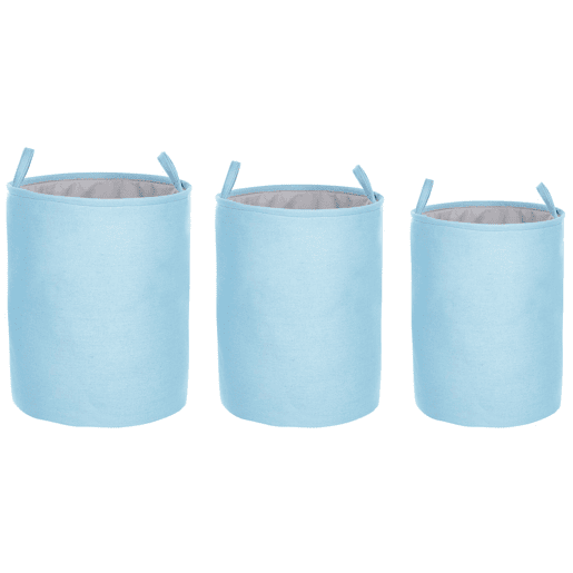 Conjunto de 3 cestos ARCHA Algodão Azul claro Conjunto de 3 cestos ARCHA Algodão Azul claro