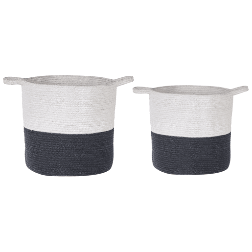 Conjunto de 2 cestos PAZHA Algodão Preto