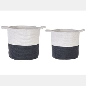 Conjunto de 2 cestos PAZHA Algodão Preto