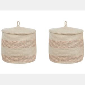 Conjunto de 2 cestos SILOPI Algodão Creme claro