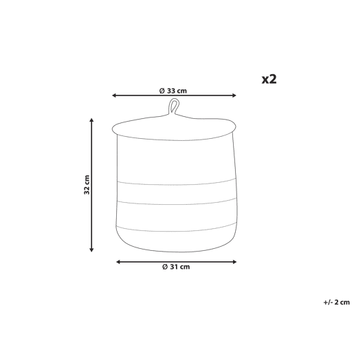 Conjunto de 2 cestos SILOPI Algodão Creme claro Conjunto de 2 cestos SILOPI Algodão Creme claro
